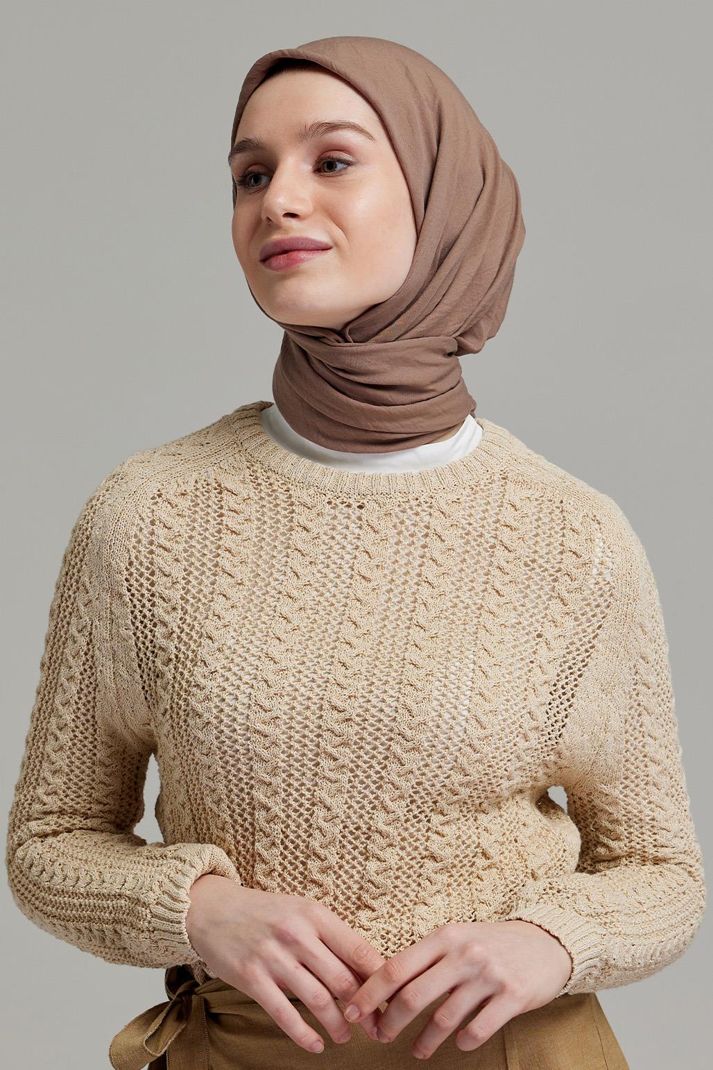 Soft Combed Cotton Scarf Latte