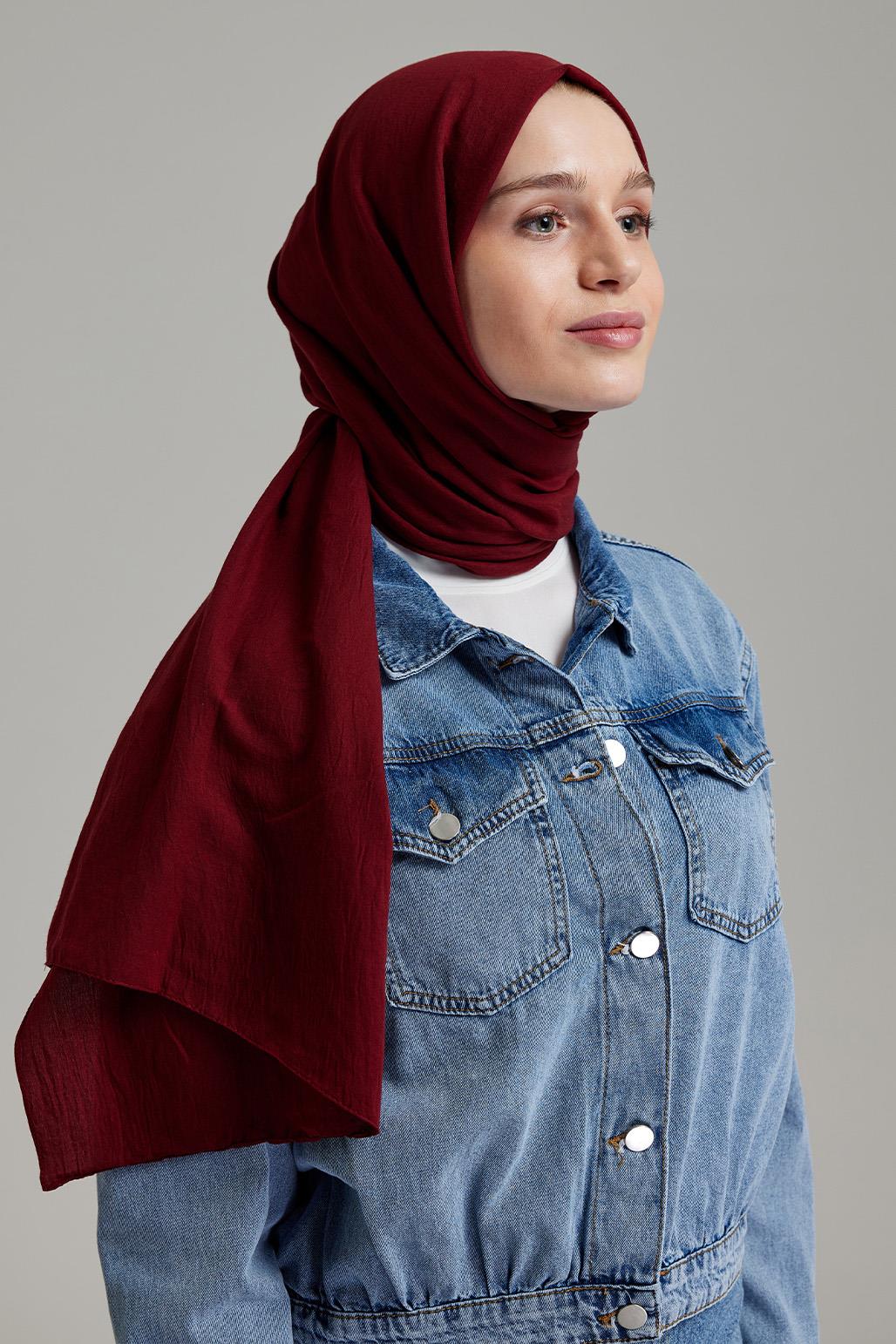 Soft Combed Cotton Shawl Burgundy