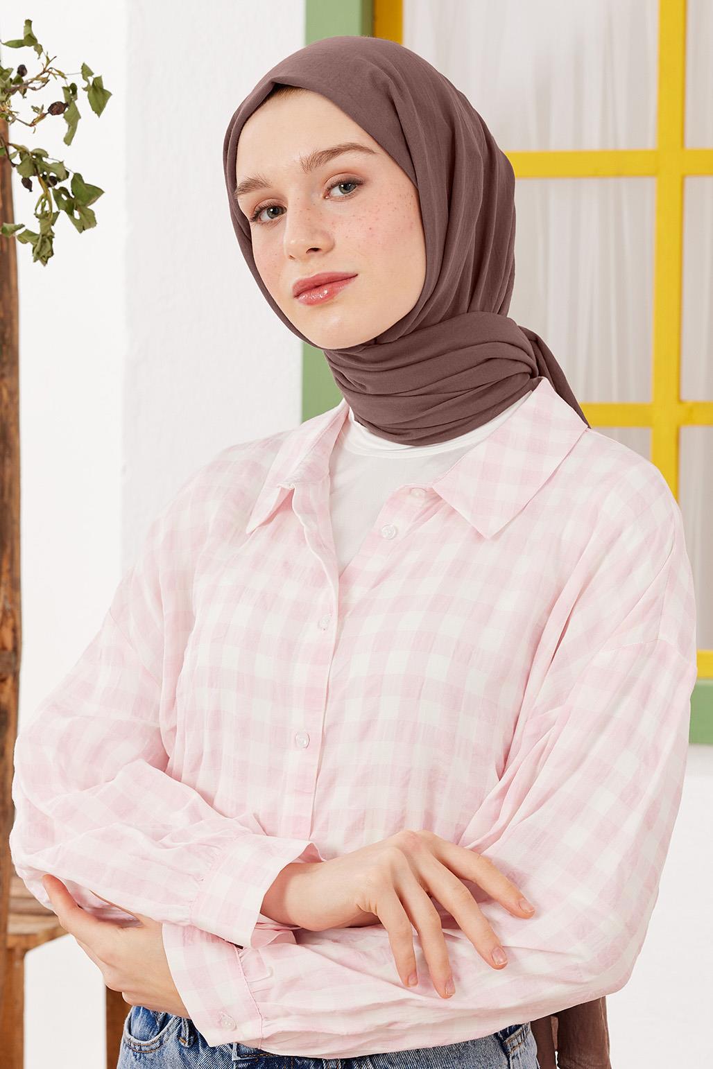 Soft Combed Cotton Shawl Coffee