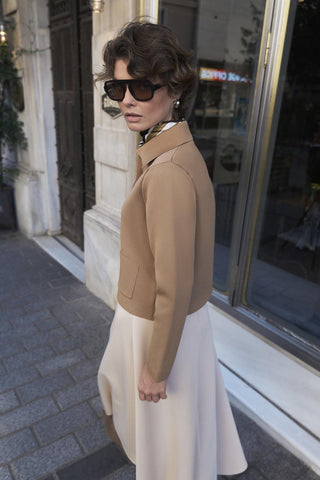 Solid Color Midi Knit Cardigan Camel