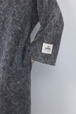 Faded Effect Dress Smoked