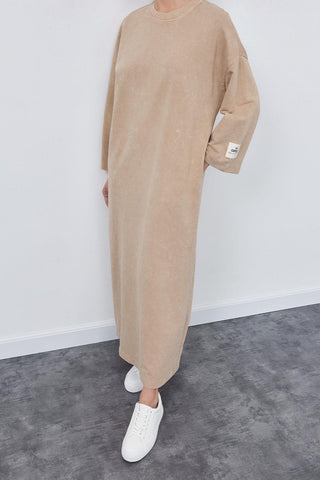 Faded Effect Dress Mink