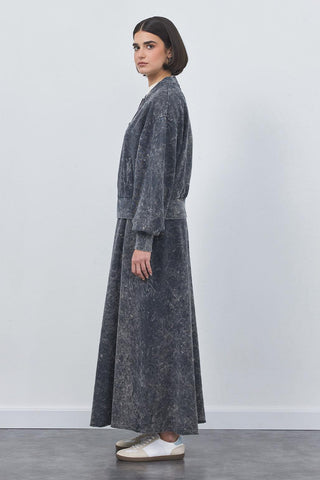 Pale Effect Cardigan Skirt Set Smoked