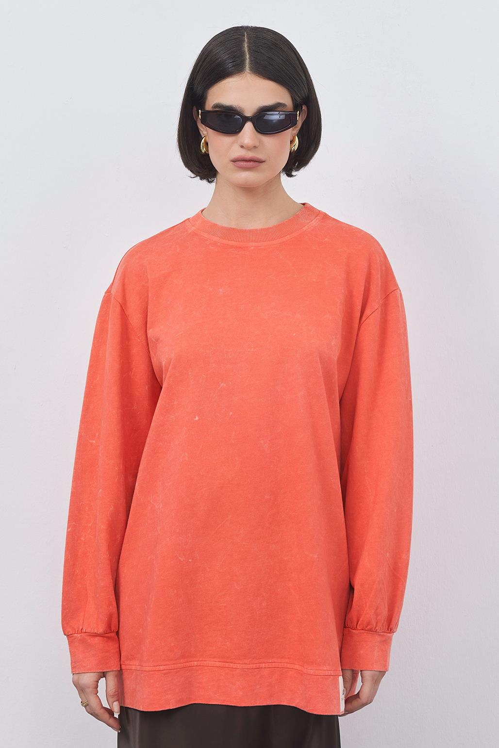 Faded Effect Tunic Apricot