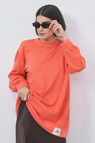 Faded Effect Tunic Apricot