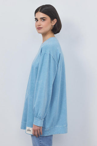 Faded Effect Tunic Cloud Blue