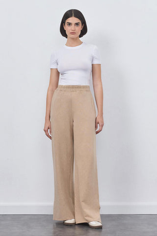 Faded Effect Slit Trousers Mink