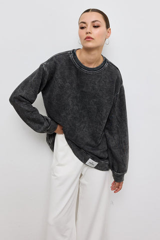 Faded Effect Sweatshirt Anthracite