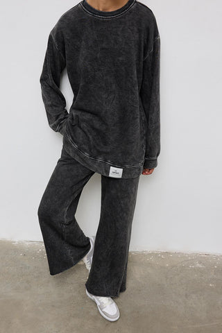 Faded Effect Sweatshirt Anthracite