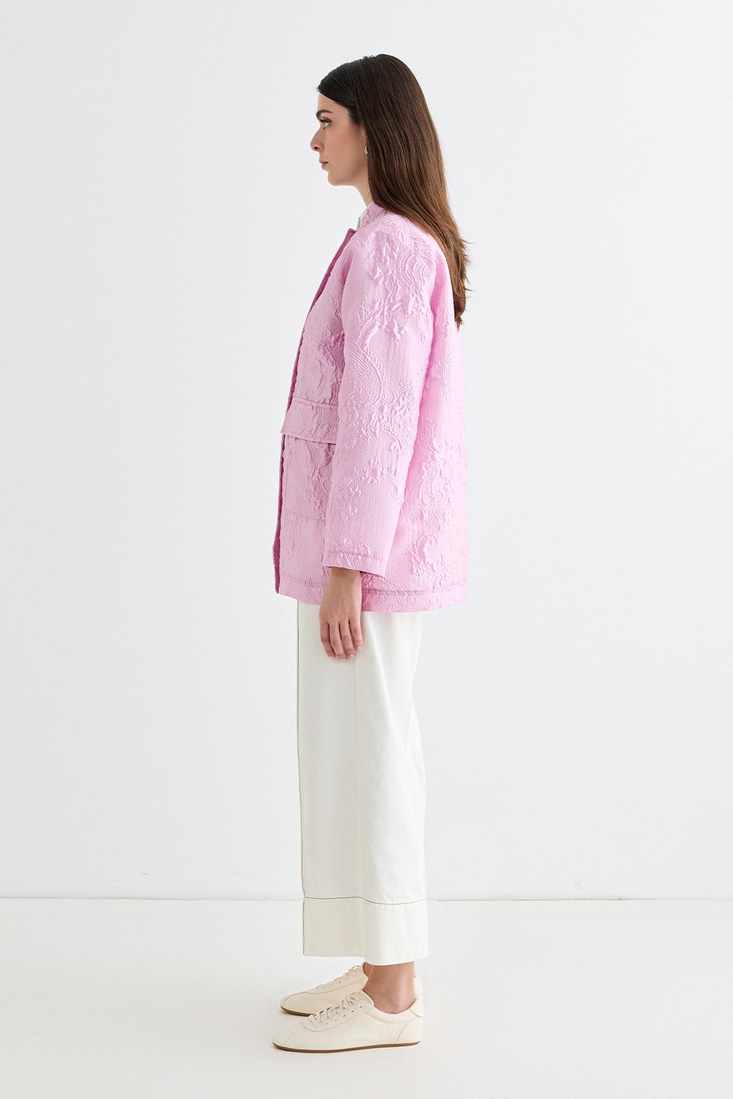 Sonia Jacquard Bomber Jacket Pink