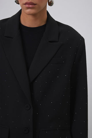 Stone Embroidered Blazer Black