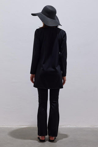 Straw Beach Hat Black