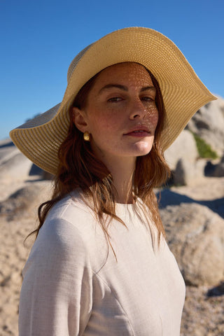 Straw Beach Hat Stone