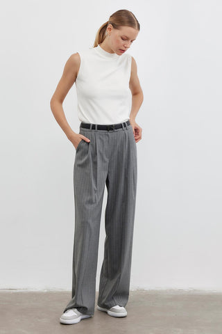 Striped Palazzo Trousers Gray
