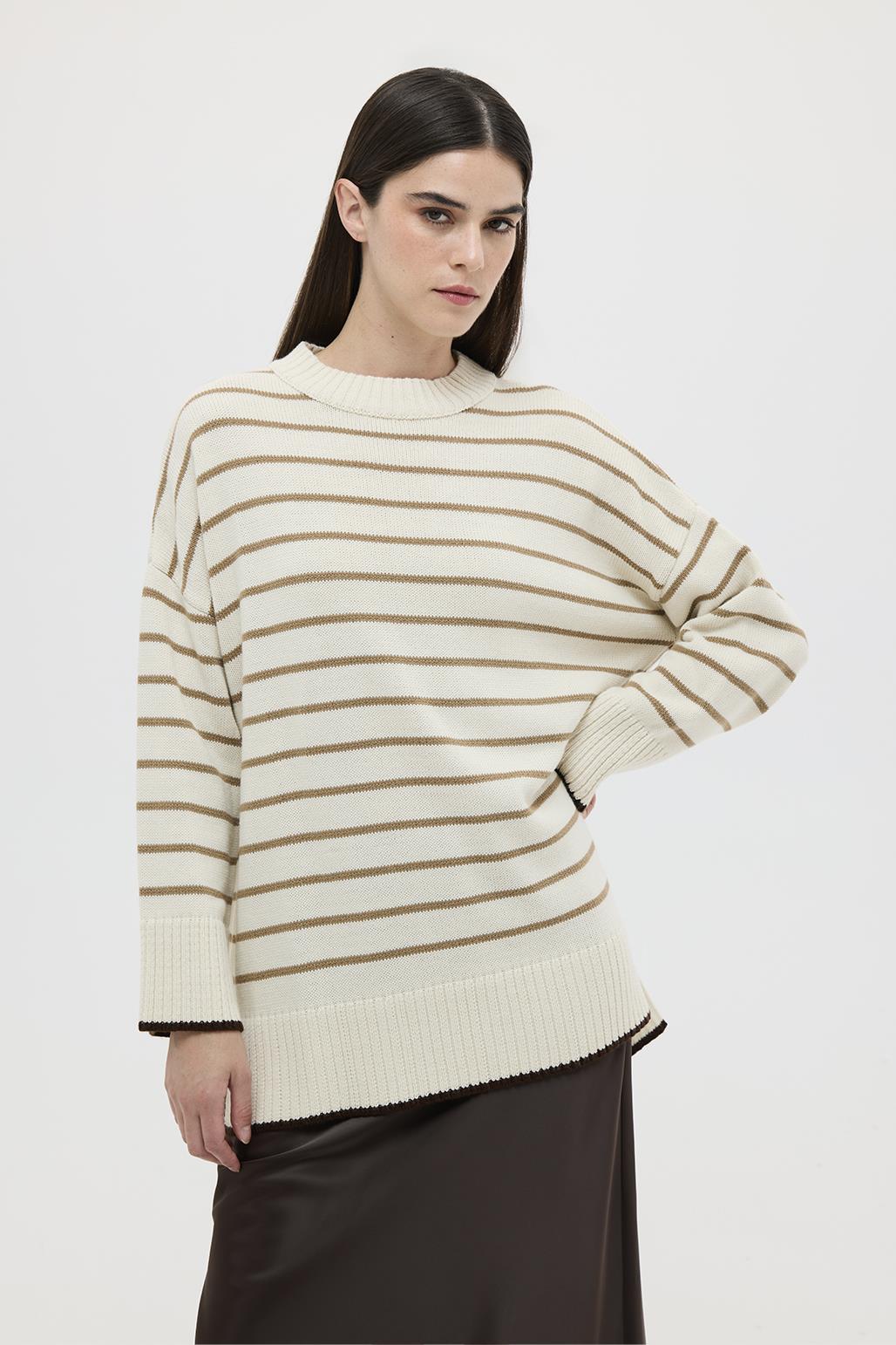 Striped Sweater Bone