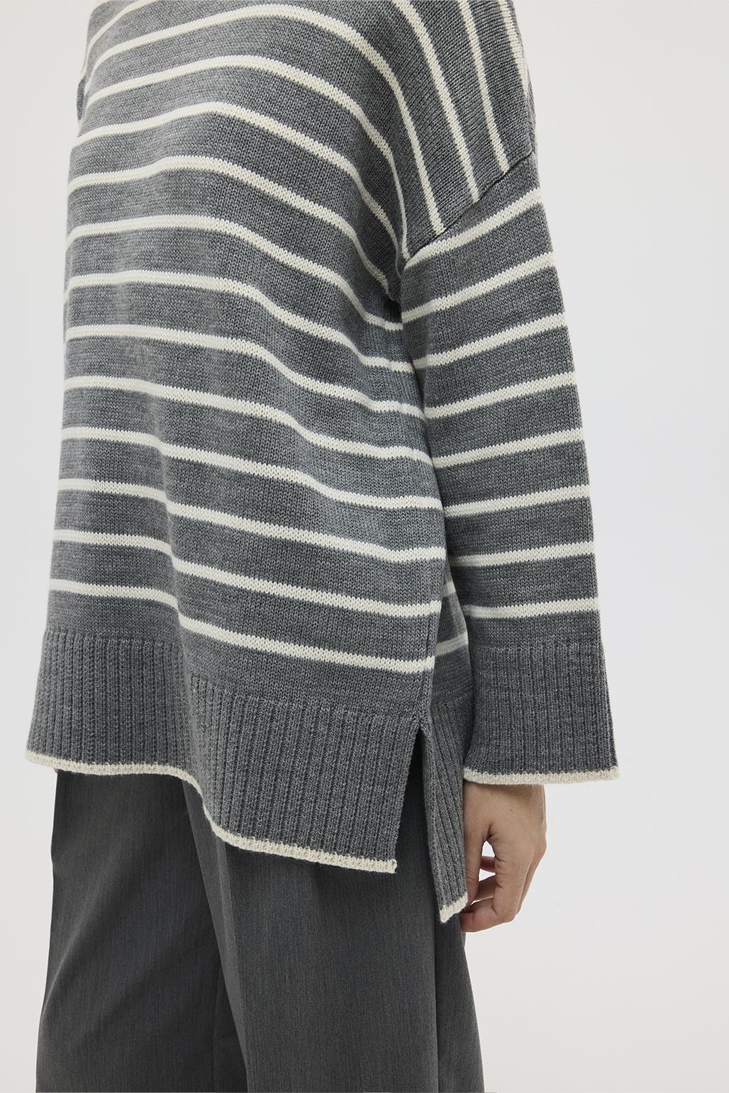 Striped Sweater Gray