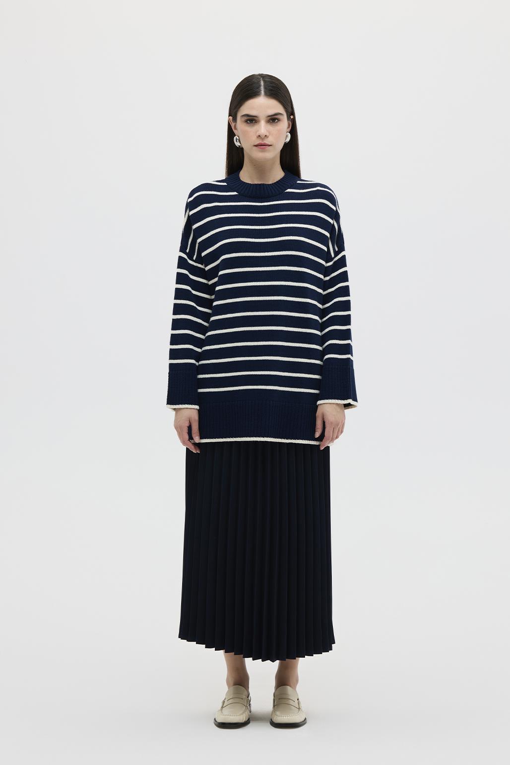 Striped Sweater Navy Blue