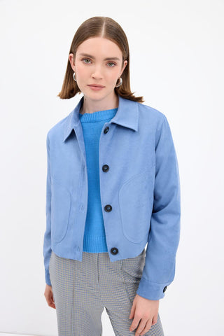 Suede Short Jacket Blue