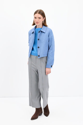 Suede Short Jacket Blue