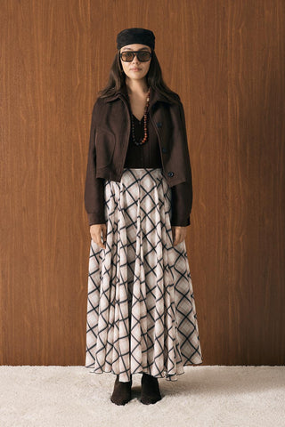 Suede Short Jacket Brown