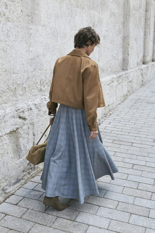 Suede Short Jacket Camel