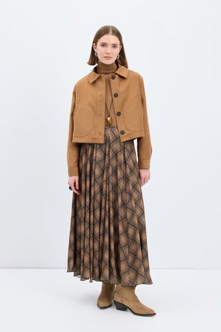 Suede Short Jacket Camel