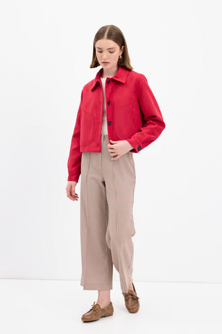 Suede Short Jacket Red
