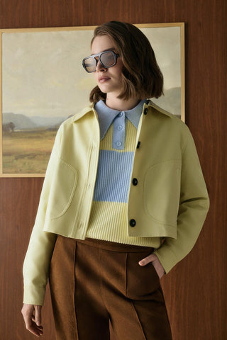 Suede Short Jacket Yellow