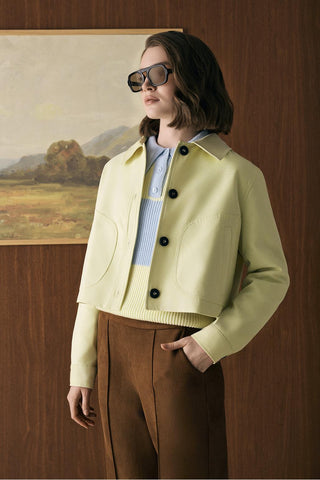 Suede Short Jacket Yellow