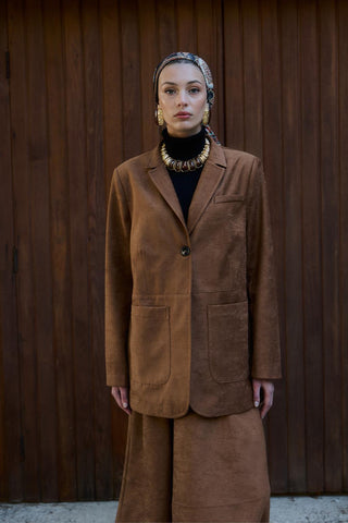 Suede Blazer Camel