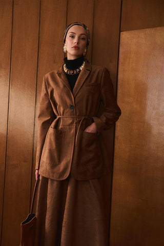 Suede Blazer Camel