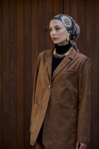 Suede Blazer Camel