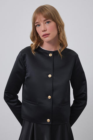 Taffeta Mini Jacket Black