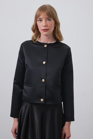 Taffeta Mini Jacket Black