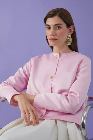 Taffeta Mini Jacket Powder Pink