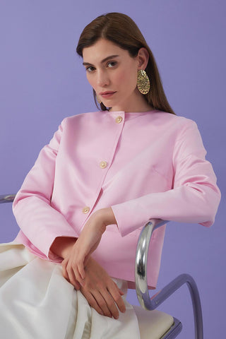 Taffeta Mini Jacket Powder Pink