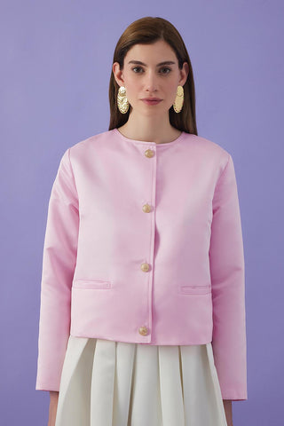Taffeta Mini Jacket Powder Pink