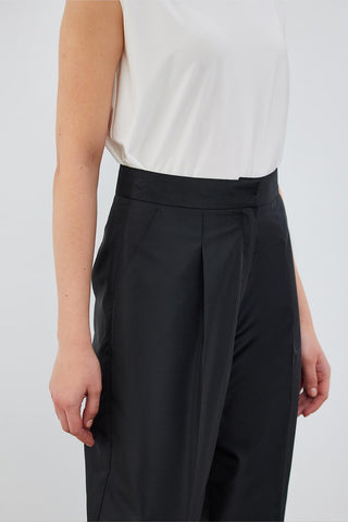 Taffeta Sofa High Waist Trousers Black