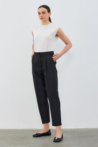 Taffeta Sofa High Waist Trousers Black