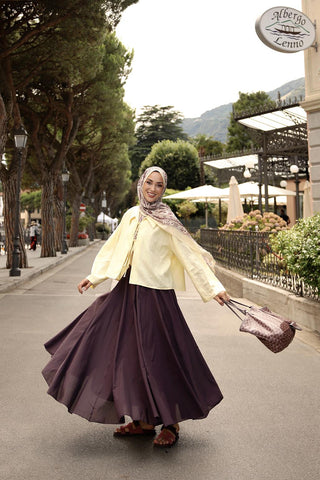 Tali Panelled Voile Skirt Mulberry