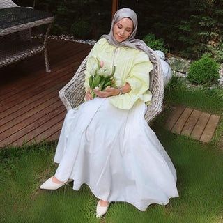 Tali Voile Panel Skirt Ecru