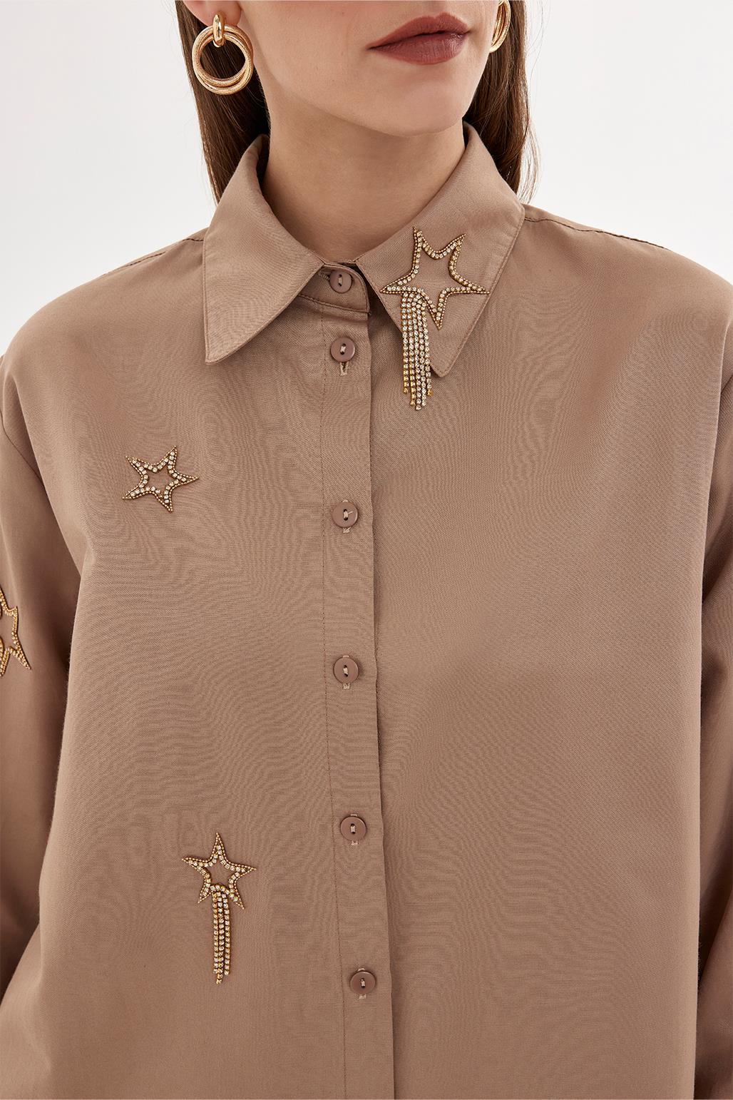 Stone Embroidered Shirt Copper