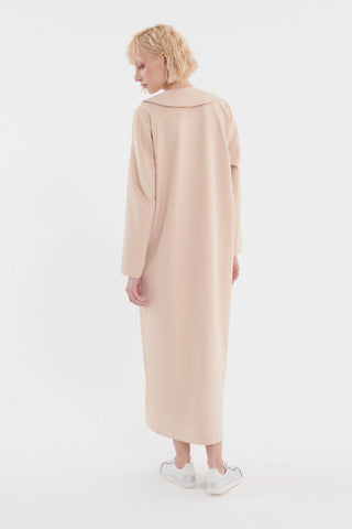 Stone Embroidered Dress Beige