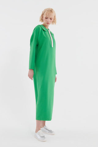 Stone Embroidered Dress Green