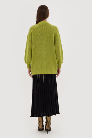 Stone Embroidered Cardigan Olive