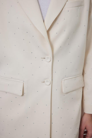Stone Embroidered Blazer Bone