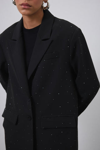 Stone Embroidered Blazer Black