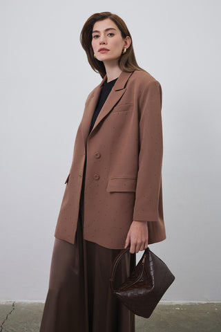 Stone Embroidered Blazer Sand