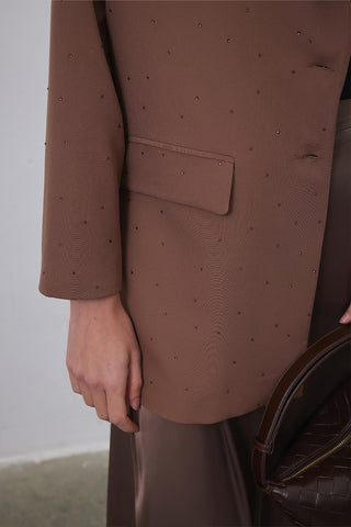 Stone Embroidered Blazer Sand