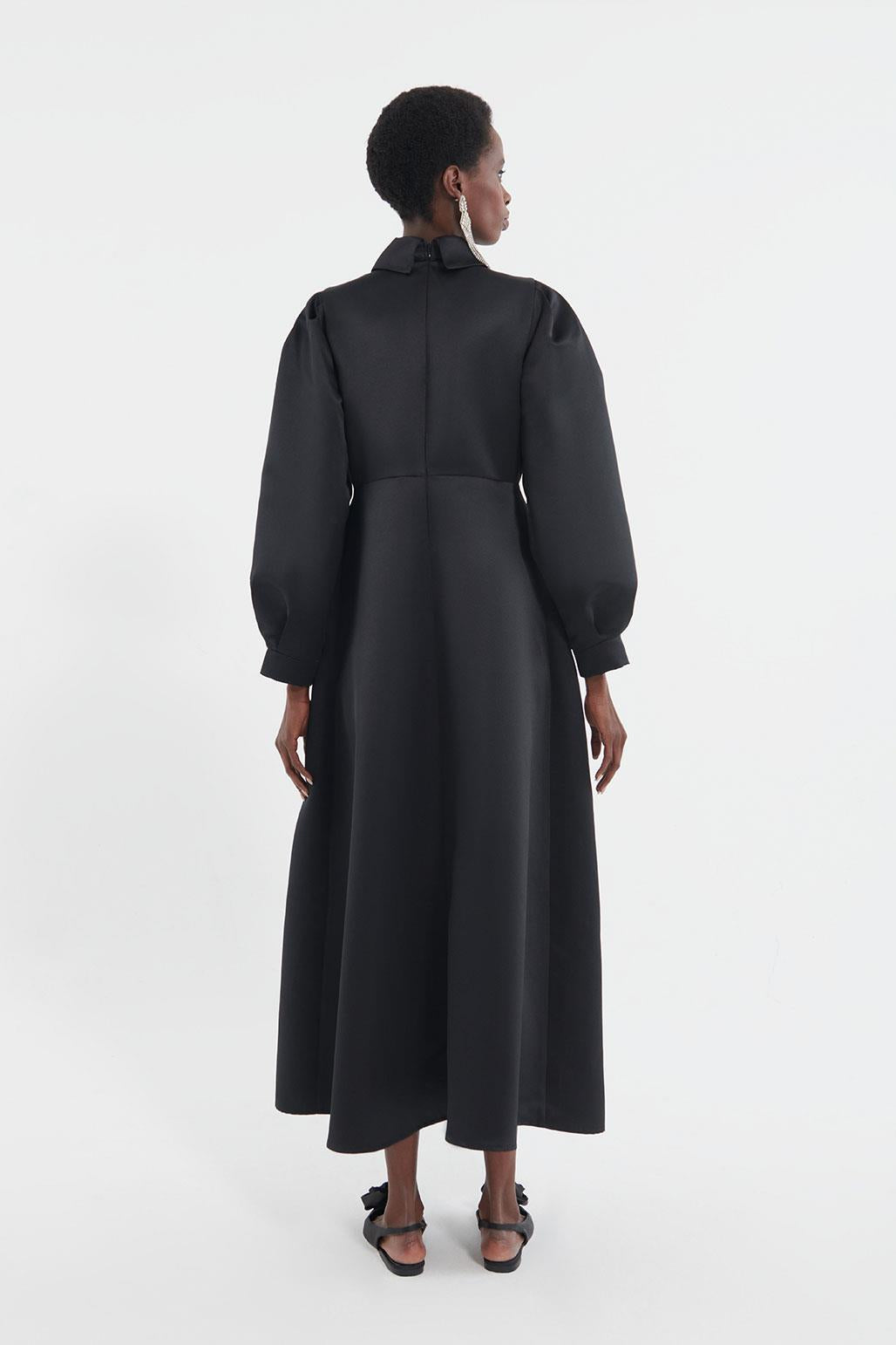 Stone Embroidered Taffeta Dress Black – Kadriye Baştürk Global
